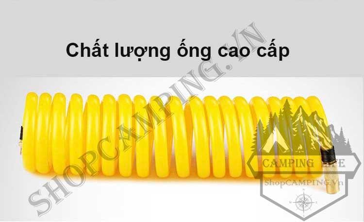 Bơm lốp xe ô tô 2 xi lanh công suất lớn, đồng hồ cơ, tích hợp đèn pin