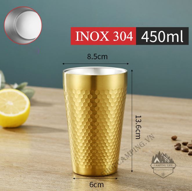 Ly 2 lớp inox 304, cách nhiệt cả nóng và lạnh