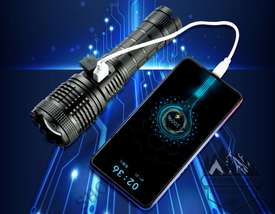 Đèn pin siêu sáng chip led P70 50w ,sạc cổng USB kèm 1 pin 26650