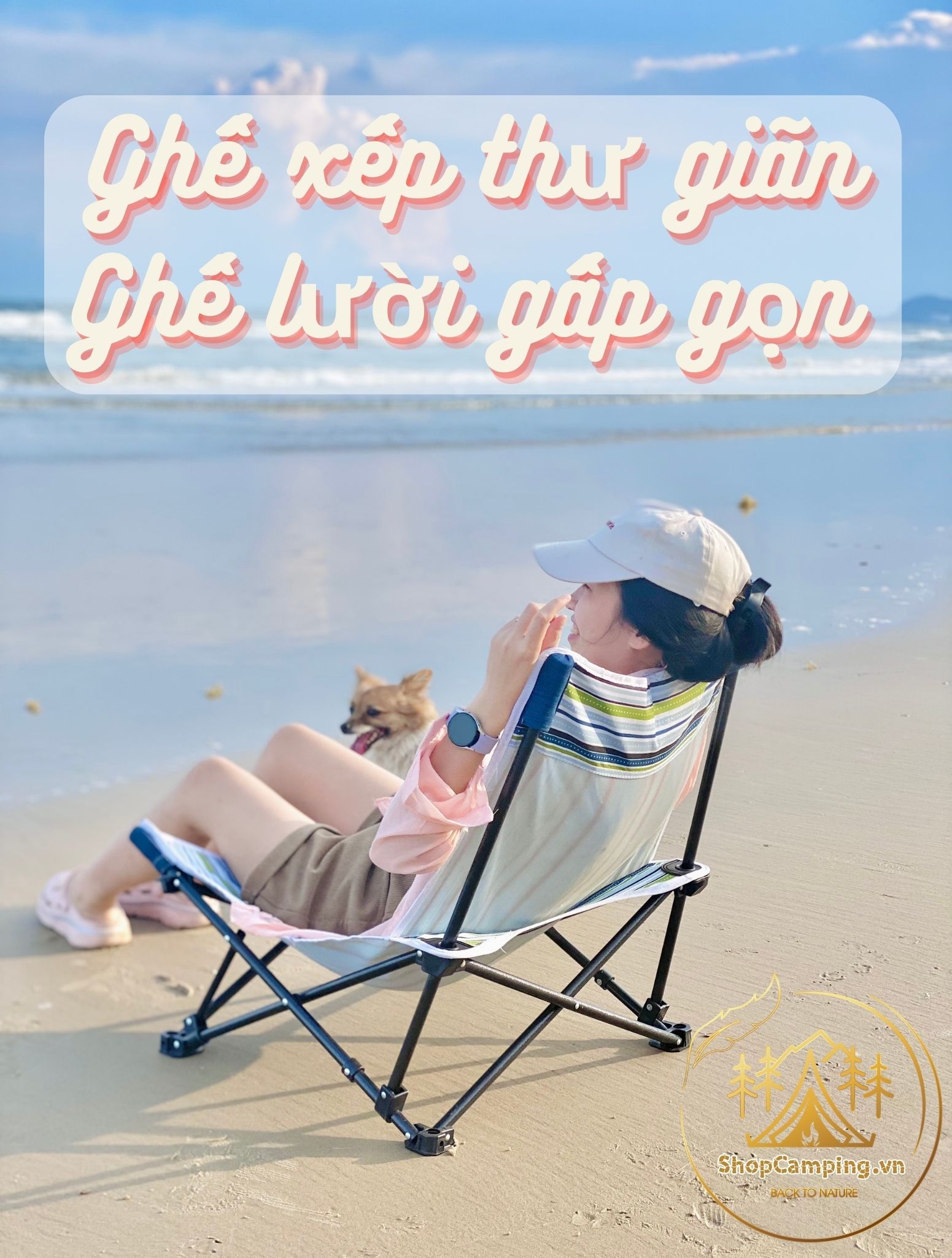 Ghế dã ngoại xếp gọn, ghế lười, ghế ngả lưng thư giãn cắm trại ngoài trời