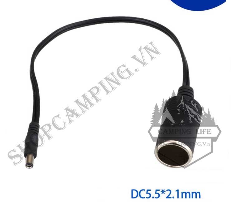 Dây đầu tẩu cái cắm nguồn oto chuyển sang jack DC đực - cái