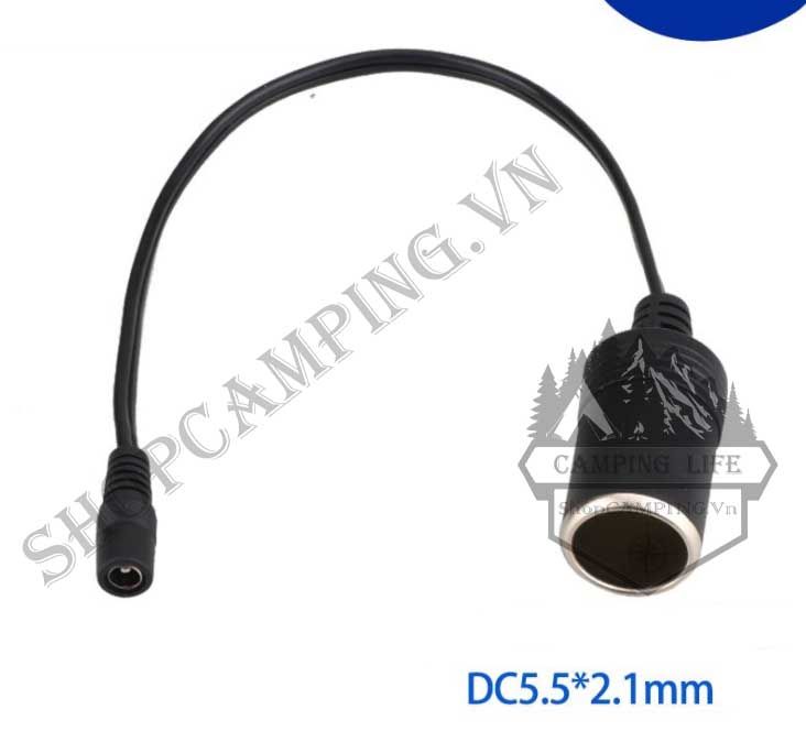 Dây đầu tẩu cái cắm nguồn oto chuyển sang jack DC đực - cái