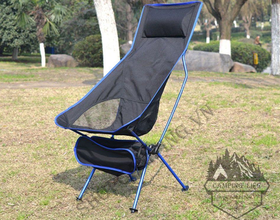 Ghế xếp có gối và tựa cỡ lớn hợp kim nhôm dành cho câu cá, cắm trại, dã ngoại