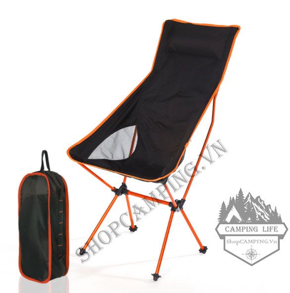 Ghế xếp có gối và tựa cỡ lớn hợp kim nhôm dành cho câu cá, cắm trại, dã ngoại
