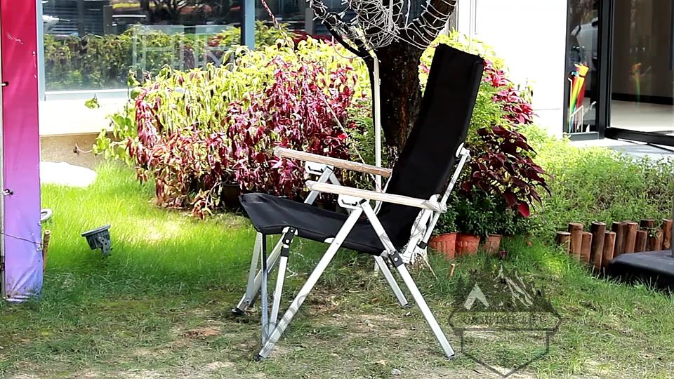 Ghế xếp thư giãn có ngả lưng khung nhôm, ghế gấp gọn size lớn dã ngoại cắm trại