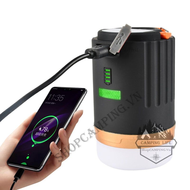 Đèn treo lều dã ngoại có điều khiển từ xa, đèn led pin sạc dự phòng phượt, du lịch, cắm trại dã ngoại