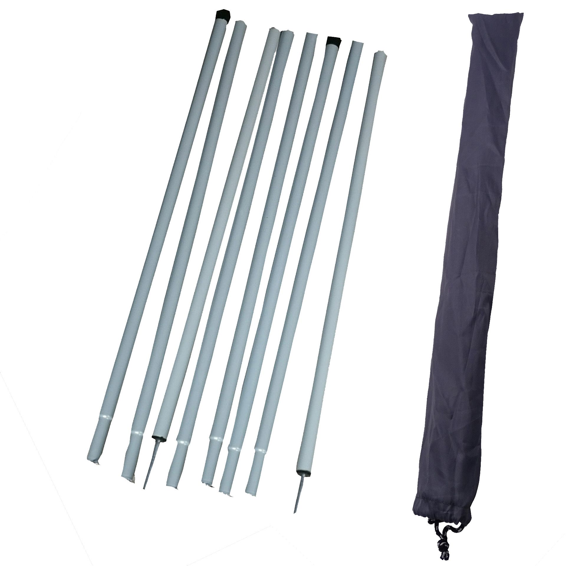 Bộ trụ 2 cây chống tăng lều phi 16mm,19mm, 25mm kèm túi đựng cắm trại dã ngoại
