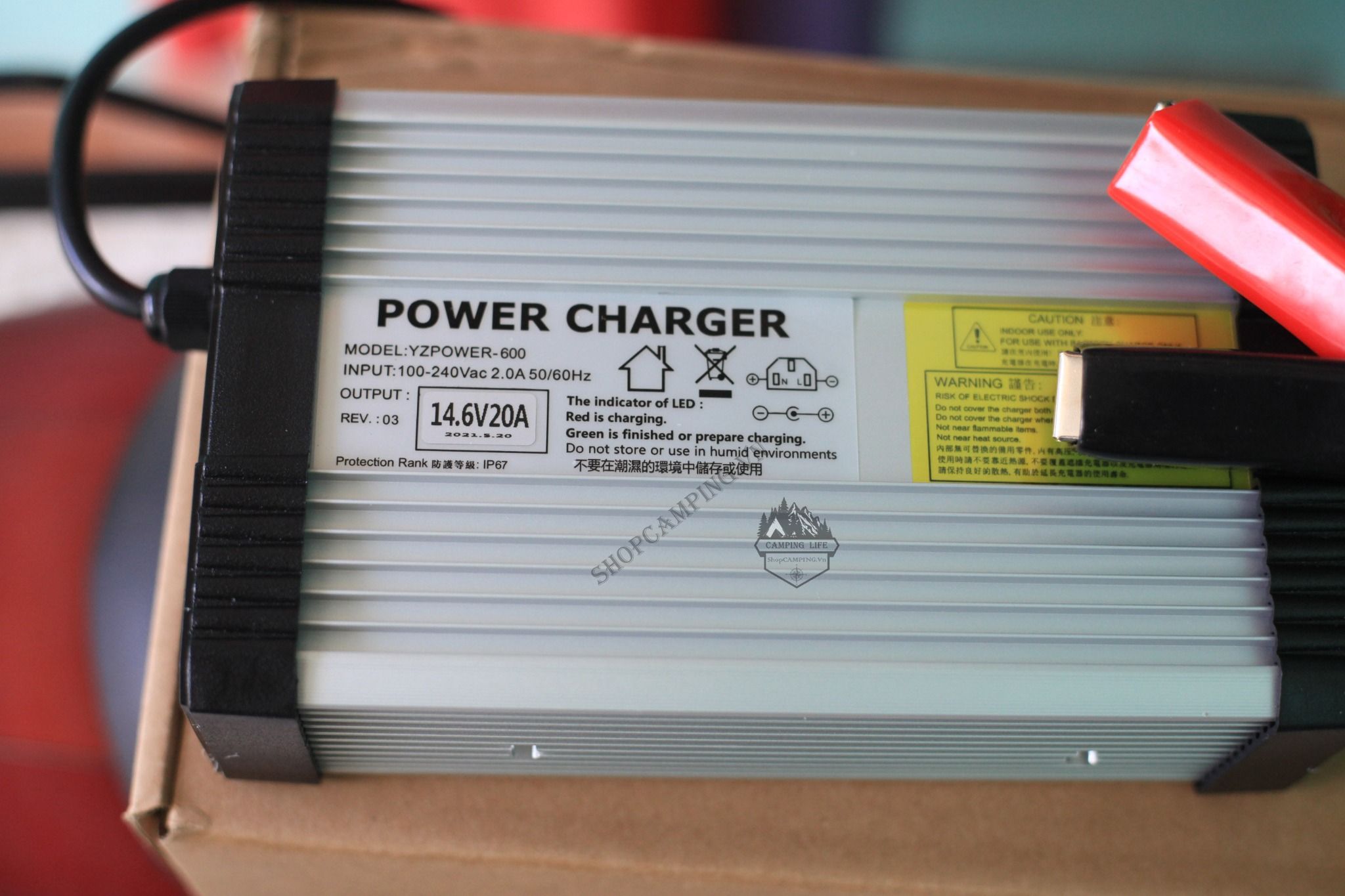 Bộ sạc pin sắt LiFePO4 4S YZPOWER (20A) 14.6V 40Ah - 200Ah