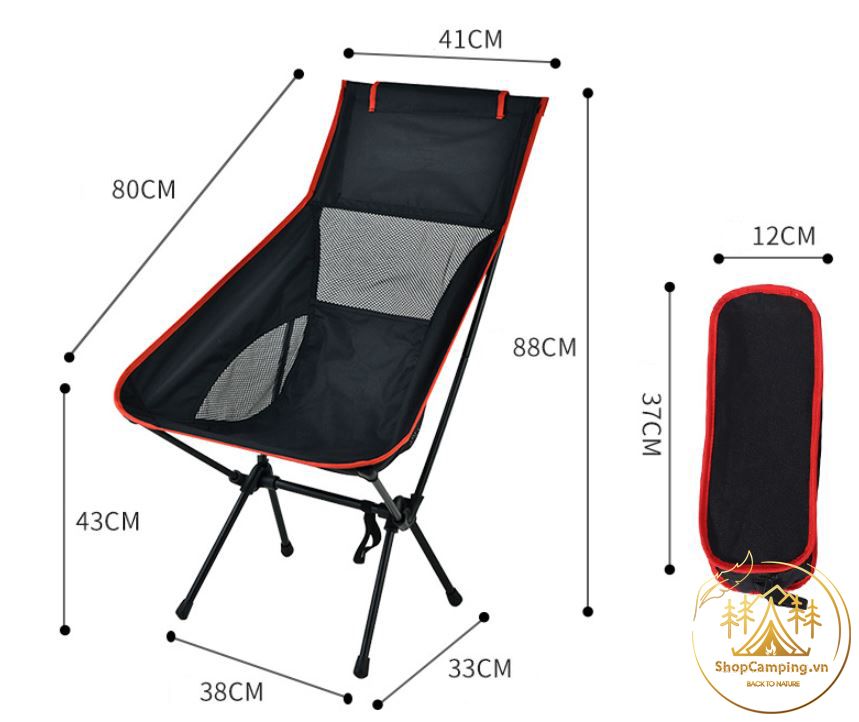 Ghế thư giãn gấp gọn khung thép chịu lực, ghế câu cá, cắm trại, du lịch, dã ngoại