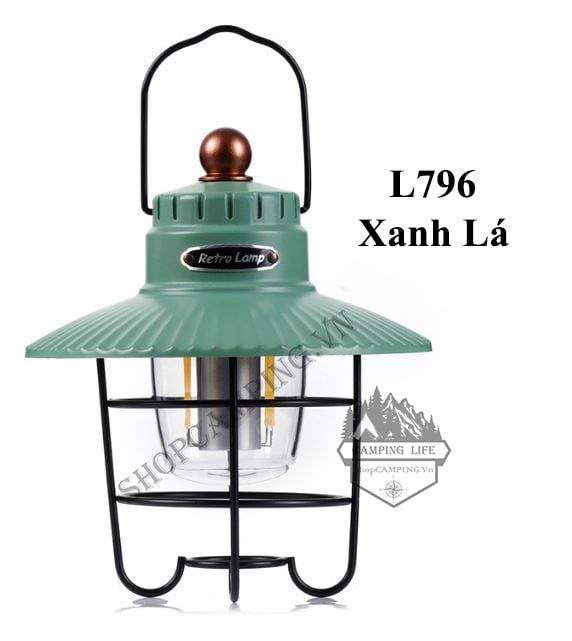 Đèn cổ Retro Lamp phong cách Vintage cổ điển, đèn treo lều, đèn cắm trại, dã ngoại