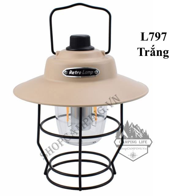 Đèn cổ Retro Lamp phong cách Vintage cổ điển, đèn treo lều, đèn cắm trại, dã ngoại