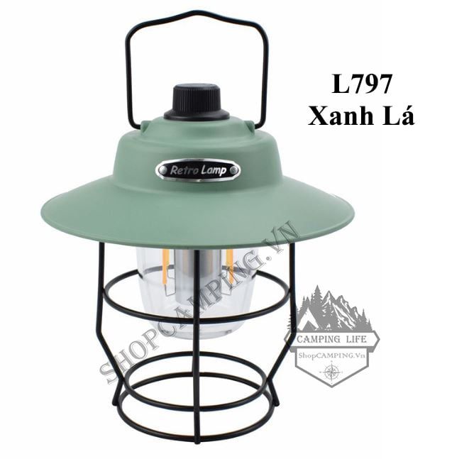 Đèn cổ Retro Lamp phong cách Vintage cổ điển, đèn treo lều, đèn cắm trại, dã ngoại