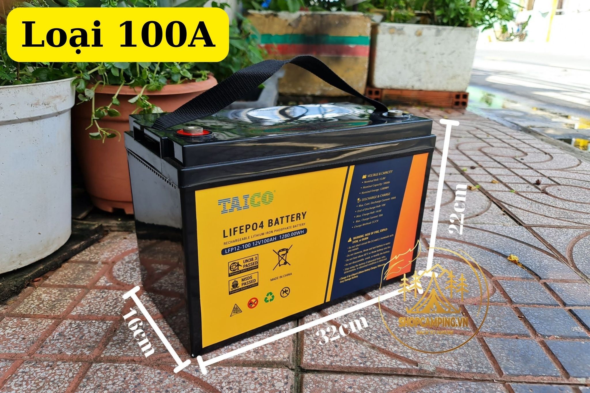 Pin Lithium LiFePO4 12V 100Ah/200Ah Cao Cấp Chính Hãng Taico