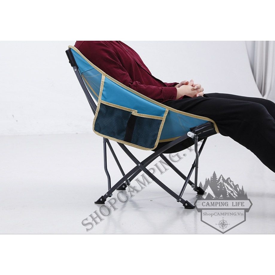 Ghế xếp dã ngoại, ghế gấp gọn Hitorhike khung thép chịu tải 120kg, ghế xếp gọn cắm trại, du lịch