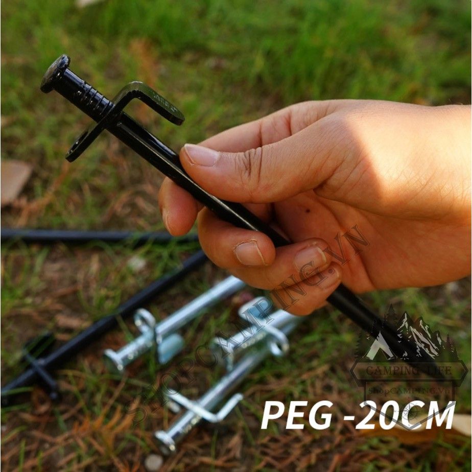 Cọc thép chuẩn sae 1008, cọc gim lều cắm trại, cọc đinh cố định lều cắm trại nguyên khối