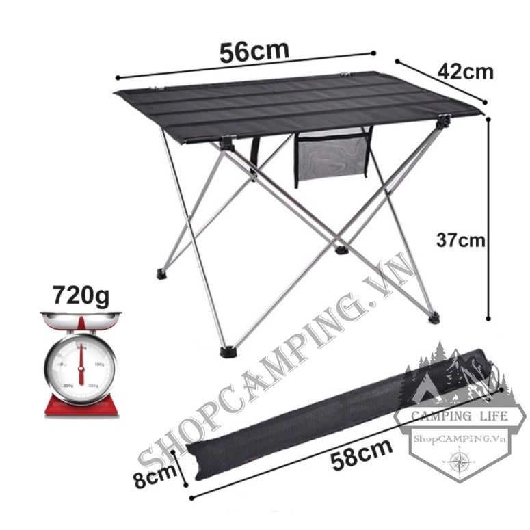 Bàn Vải Gấp Gọn Cắm Trại,Dã Ngoại Siêu Nhẹ Size Trung