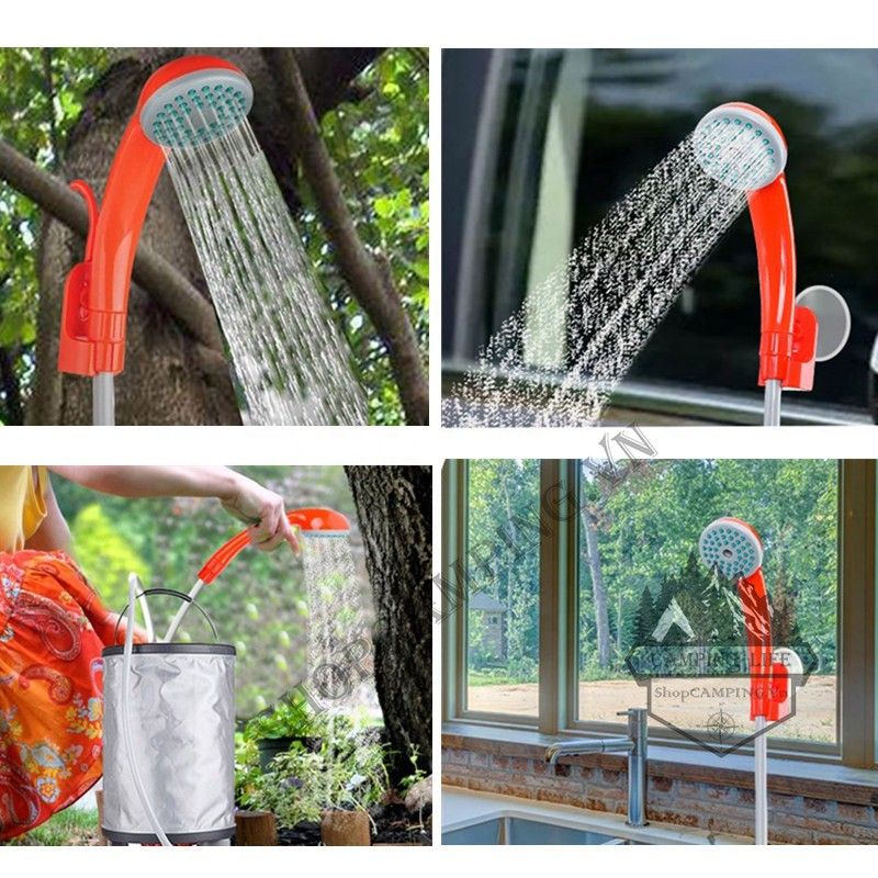 Vòi sen tắm bơm 12v di động cho xe hơi, vòi hoa sen dã ngoại, cắm trại, du lịch