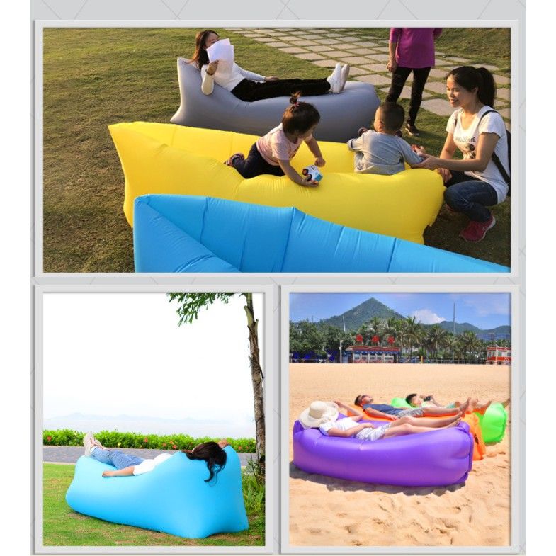 Nệm hơi Lamzac hangout CÓ GỐI TỰA , túi hơi du lịch đa năng