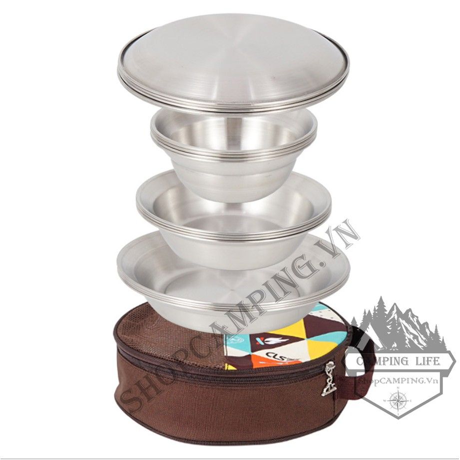 BỘ CHÉN DĨA CLS CAO CẤP 16 MÓN INOX 201