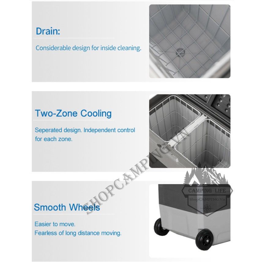 Tủ lạnh T50 50 Lít CHÍNH HÃNG Alpicool ( hàng có sẵn ) 2 ngăn riêng biệt, tủ lạnh xe hơi, tủ lạnh trong nhà tiện lợi