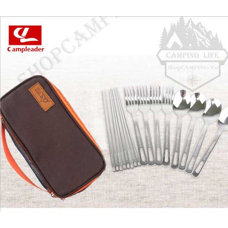 Bộ dụng cụ ăn uống muỗng đũa nĩa cho 4 người dành cho cắm trại