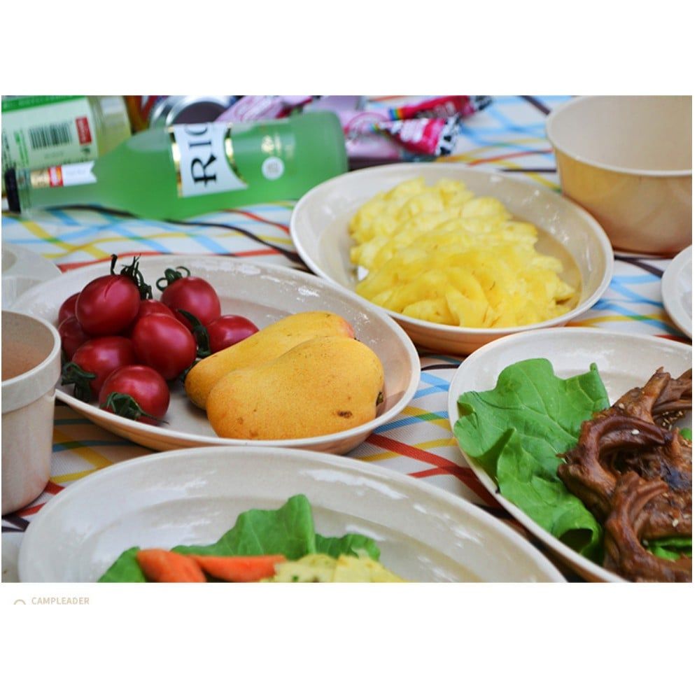Bộ chén đĩa E-cook 24 món xếp gọn, bộ dụng cụ ăn uống có hộp đựng dã ngoại, cắm trại