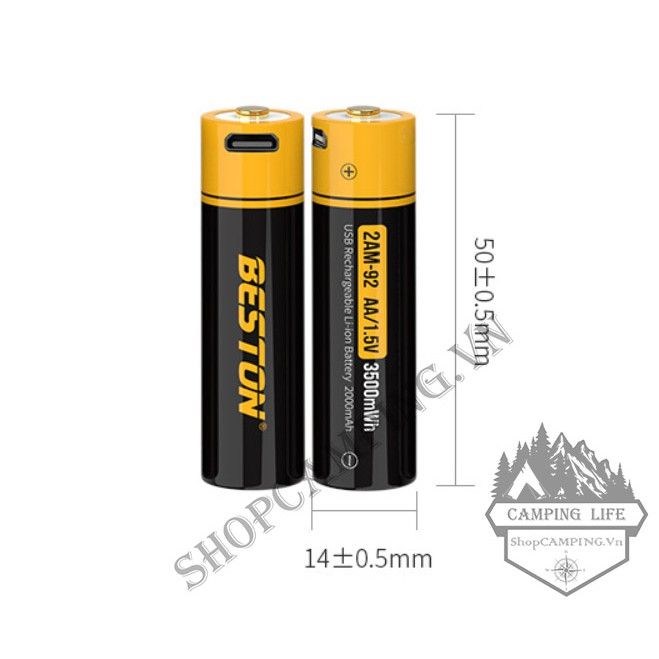 Pin tiểu sạc AA/AAA Beston 1.5V 3500mWh/800mWh cao cấp sạc nhanh trực tiếp bằng cổng micro USB