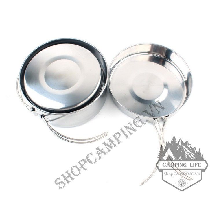 Bộ nồi inox dã ngoại,cắm trại 4 món