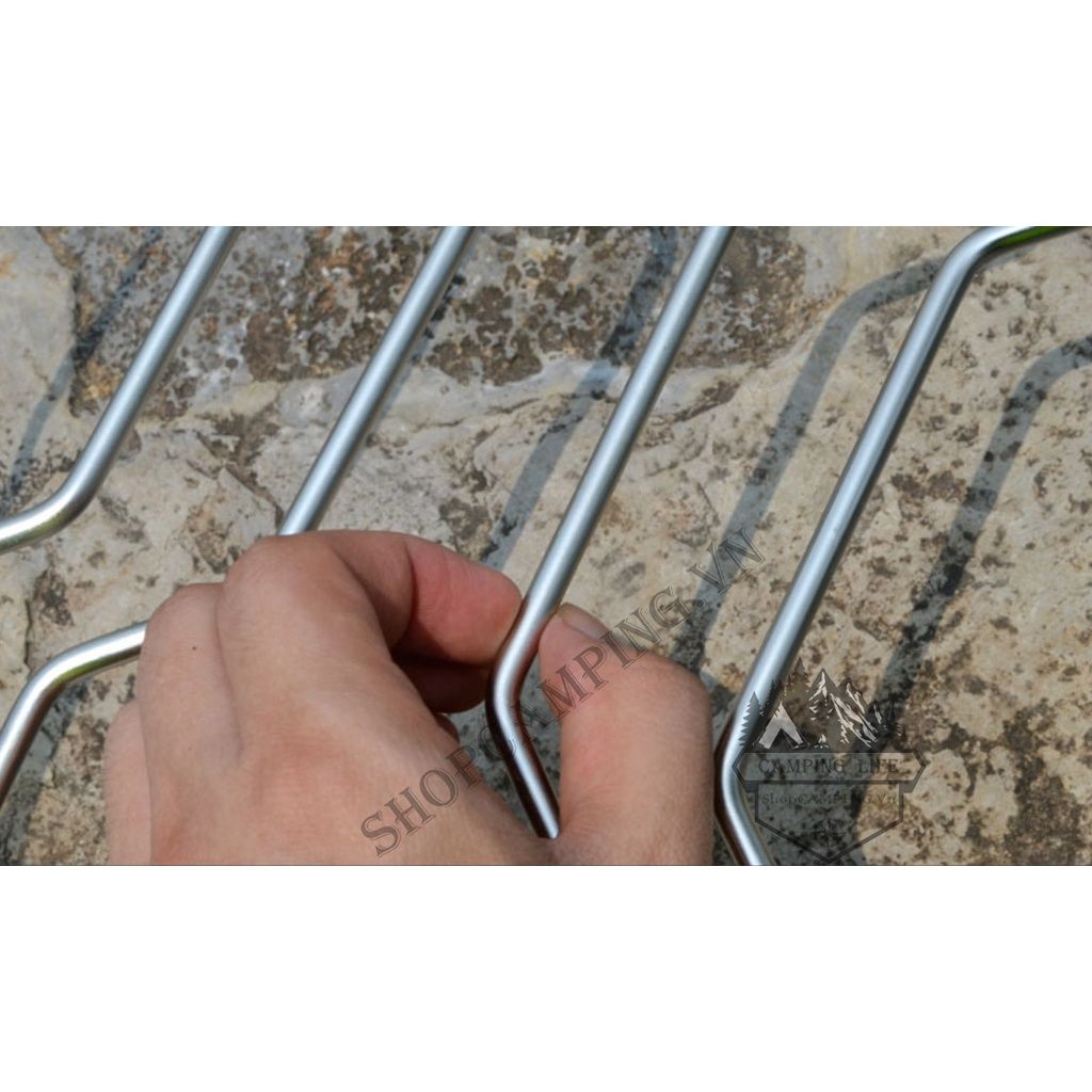 Kiềng bếp gấp gọn inox 304 dày nấu nướng, khung bếp chắn gió điều chỉnh độ cao dã ngoại cắm trại