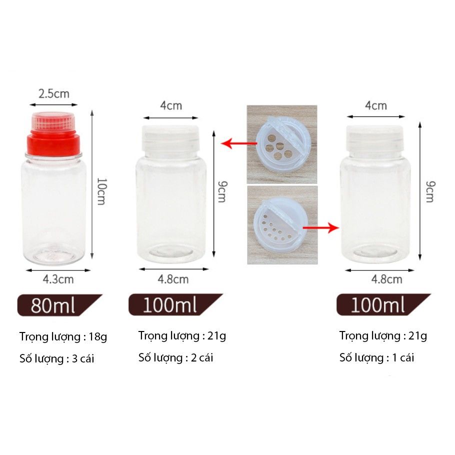 Bộ 6 hộp đựng gia vị hiệu CLS, lọ gia vị đi phượt cắm trại, dã ngoại, leo núi