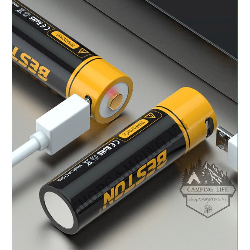 Pin tiểu sạc AA/AAA Beston 1.5V 3500mWh/800mWh cao cấp sạc nhanh trực tiếp bằng cổng micro USB