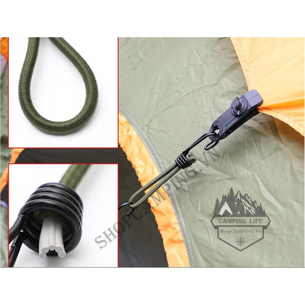 Móc khóa đàn hồi đa năng, dây thun, móc treo dã ngoại, cắm trại