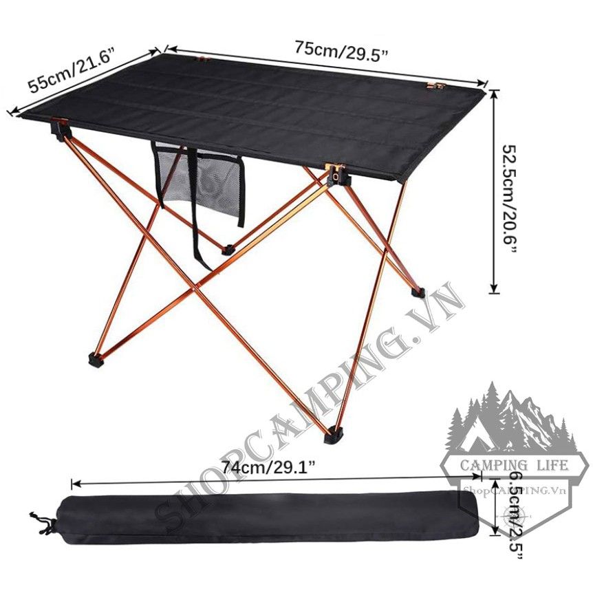 Bàn Vải Gấp Gọn Cắm Trại,Dã Ngoại Siêu Nhẹ Size Lớn