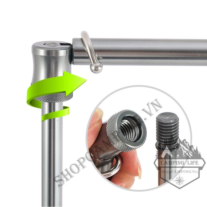 Trụ treo đèn cắm đất hợp kim nhôm đa năng CLS dã ngoại,cắm trại