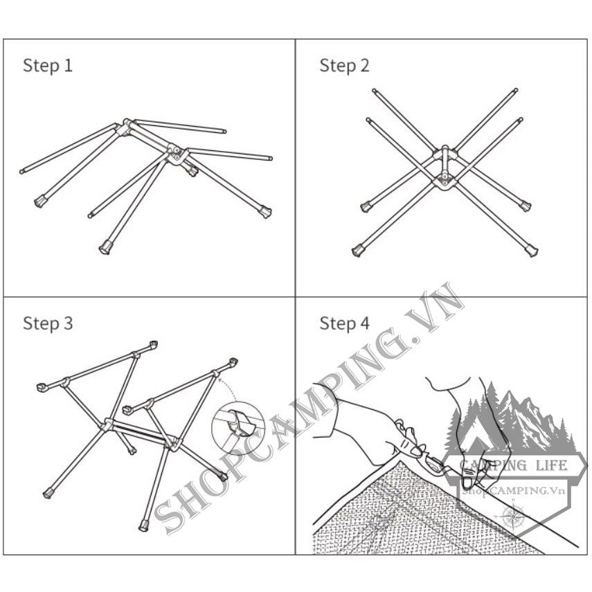 Bàn vải gấp gọn cắm trại dã ngoại mẫu mới DikeCloud NH19Z027-Z