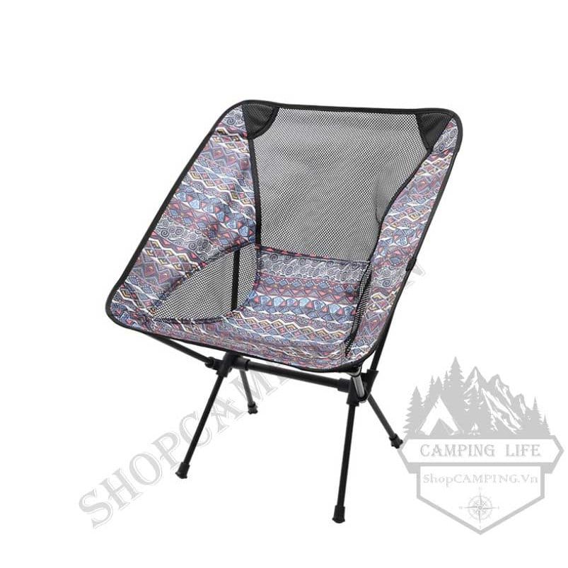 Ghế xếp thổ cẩm phượt du lịch câu cá dã ngoại siêu gọn, cắm trại, outdoor
