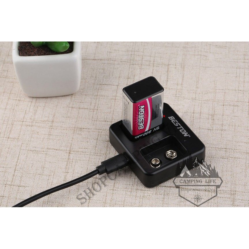 Pin bộ sạc 9v Chính Hãng Beston cao cấp dung lượng cao 1000mAh sạc trực tiếp bằng cáp micro USB