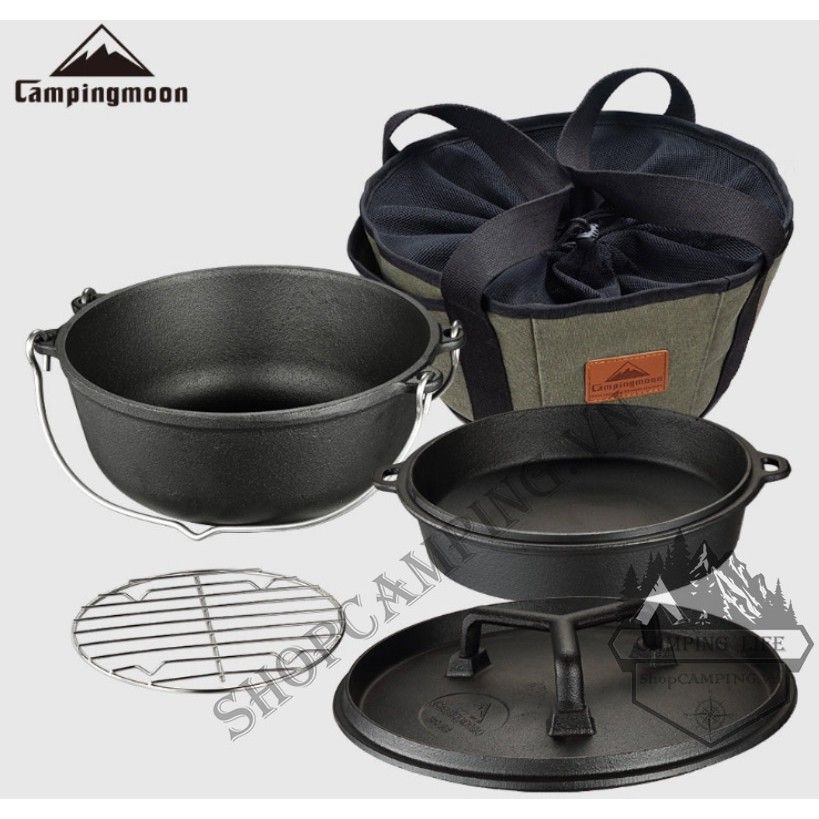 Nồi gang treo dã ngoại cắm trại đa năng Campingmoon DO-28
