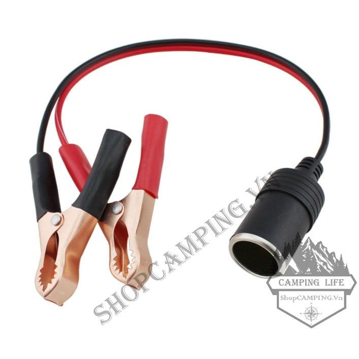 Tẩu kẹp ắc qui tẩu cái đầu cái lấy điện bình xe hơi ô tô, cáp chuyển kẹp acqui sang tẩu thuốc ô tô tiện dụng