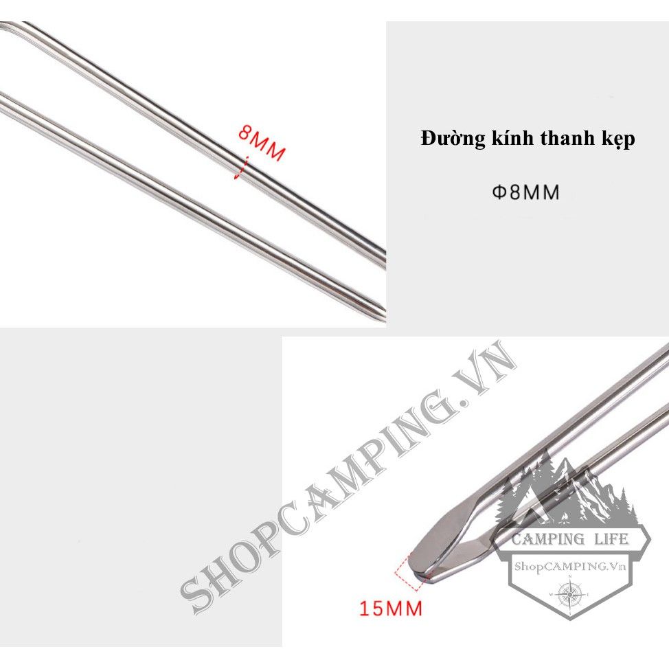 Kẹp gắp than, củi Inox Campingmoon MS-42