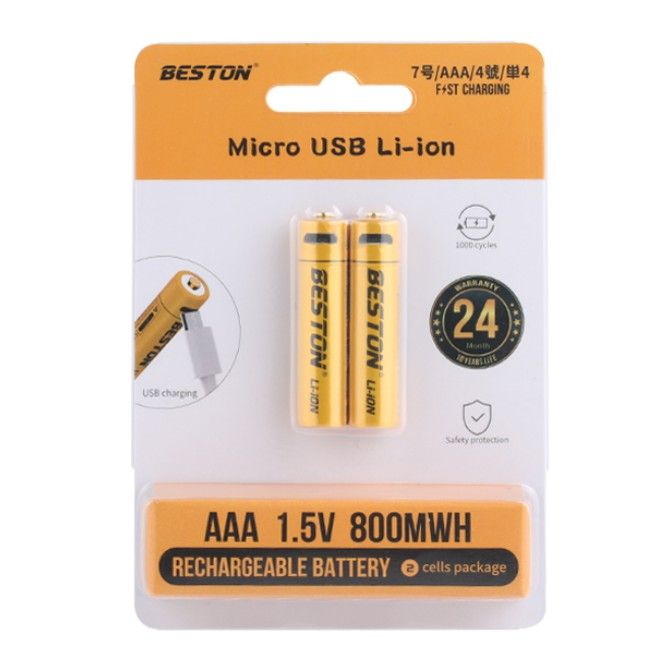 Pin tiểu sạc AA/AAA Beston 1.5V 3500mWh/800mWh cao cấp sạc nhanh trực tiếp bằng cổng micro USB