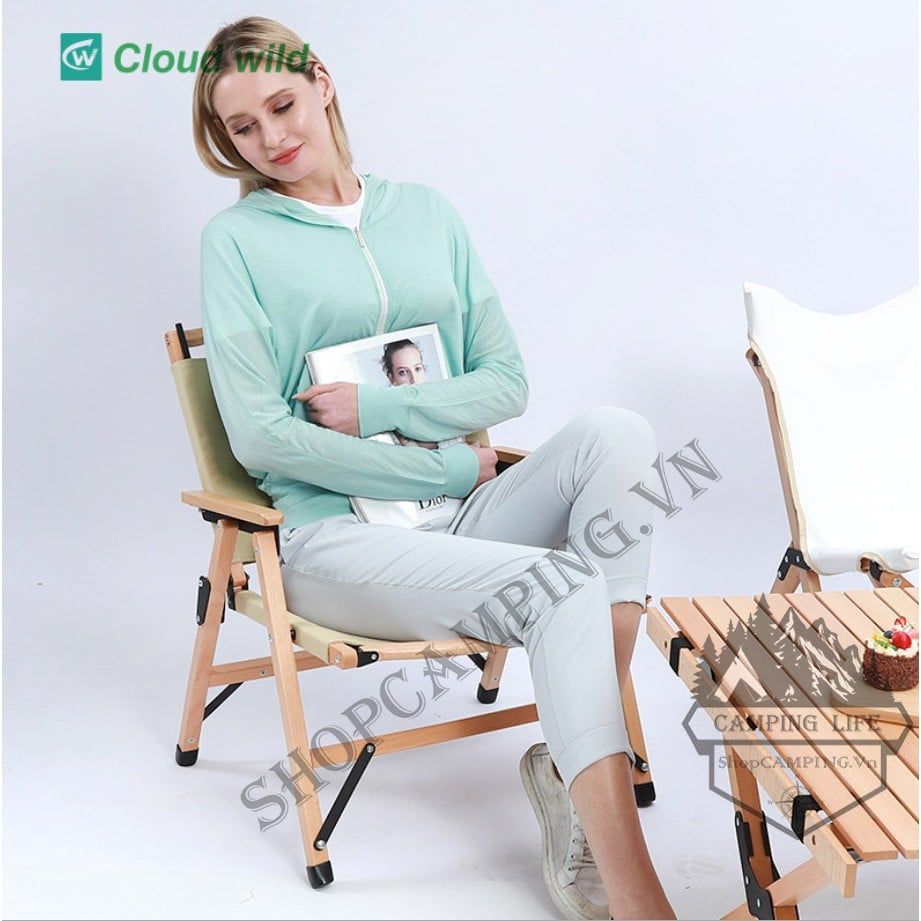 Ghế xếp gỗ sồi cắm trại,dã ngoại