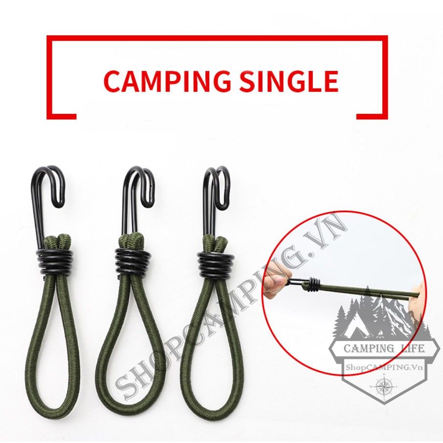 Móc khóa đàn hồi đa năng, dây thun, móc treo dã ngoại, cắm trại