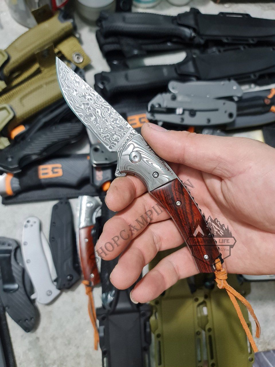 Dao xếp đa năng Mini Damascus