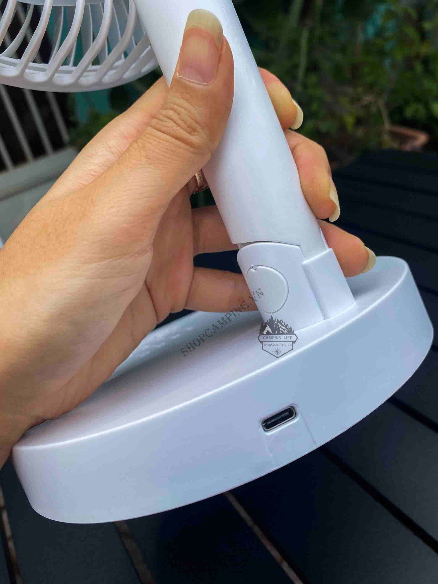 Quạt Tích Điện Gấp Gọn Đa Năng 4 Chế Độ