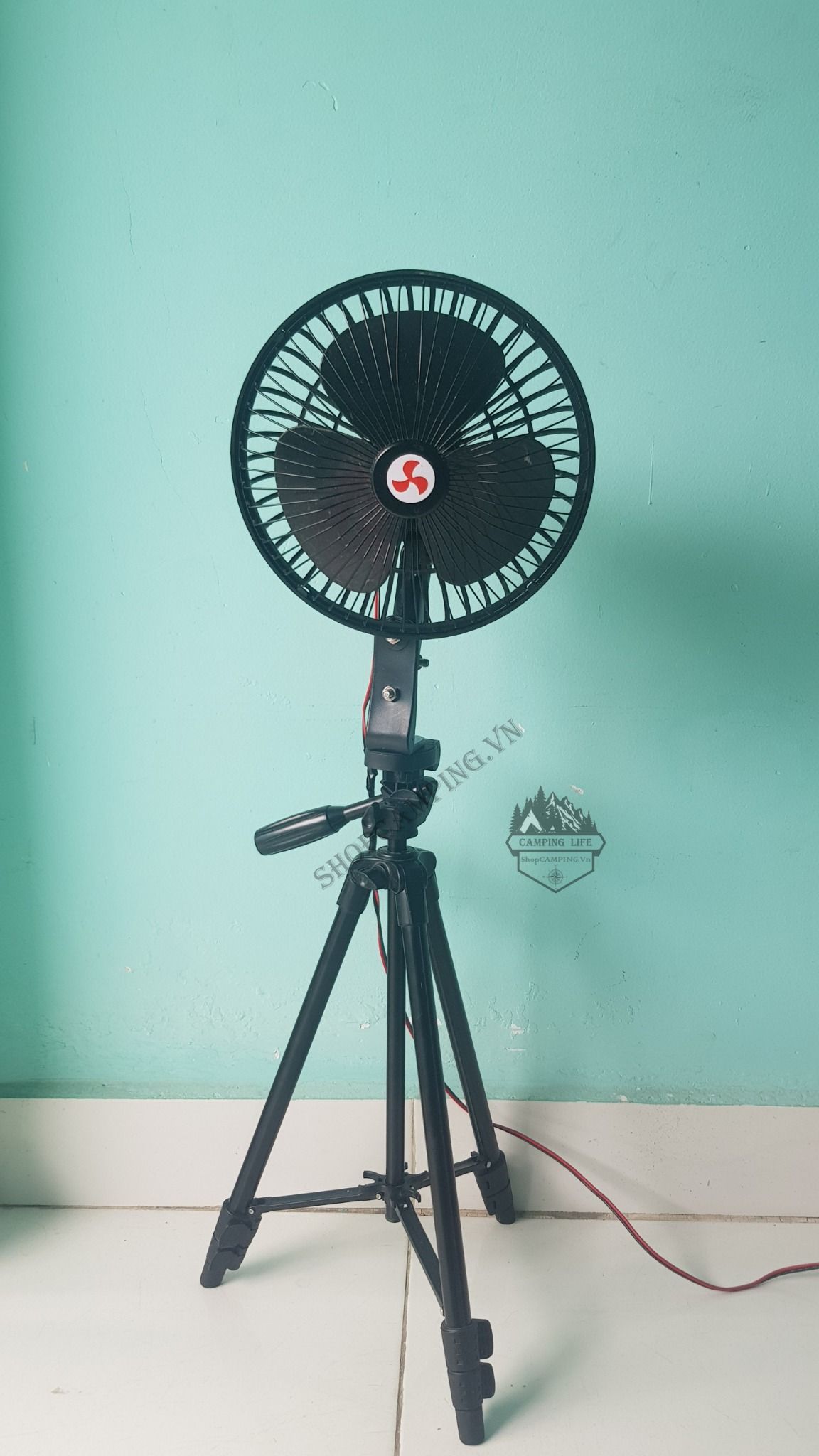 Quạt điện 12v lồng sắt dành cho cắm trại dã ngoại