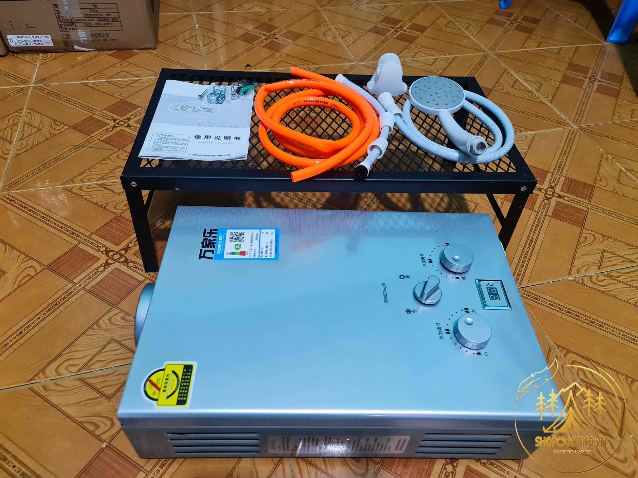 Máy nước nóng xài gas cho dã ngoại cắm trại ngoài trời