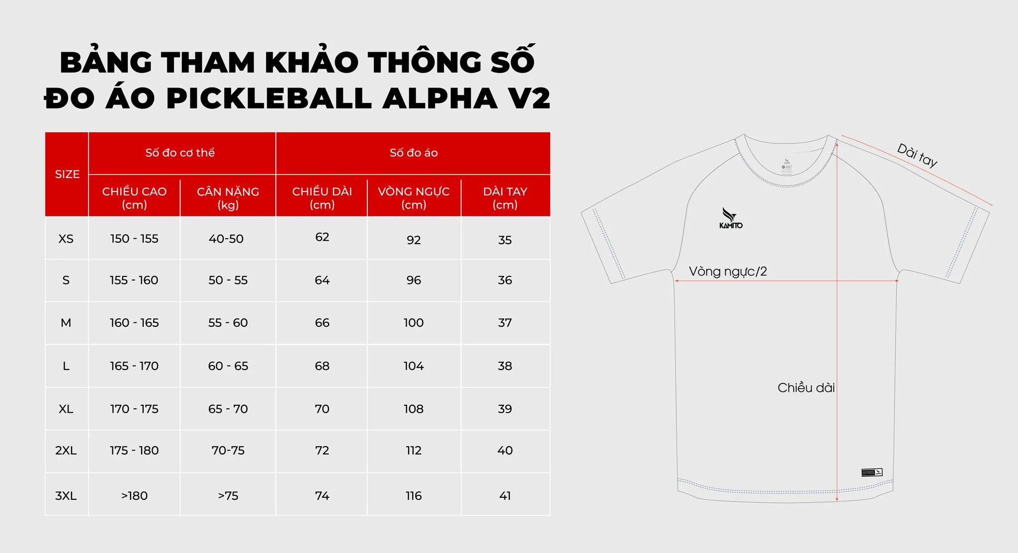 Áo thi đấu Pickleball Kamito Alpha V2