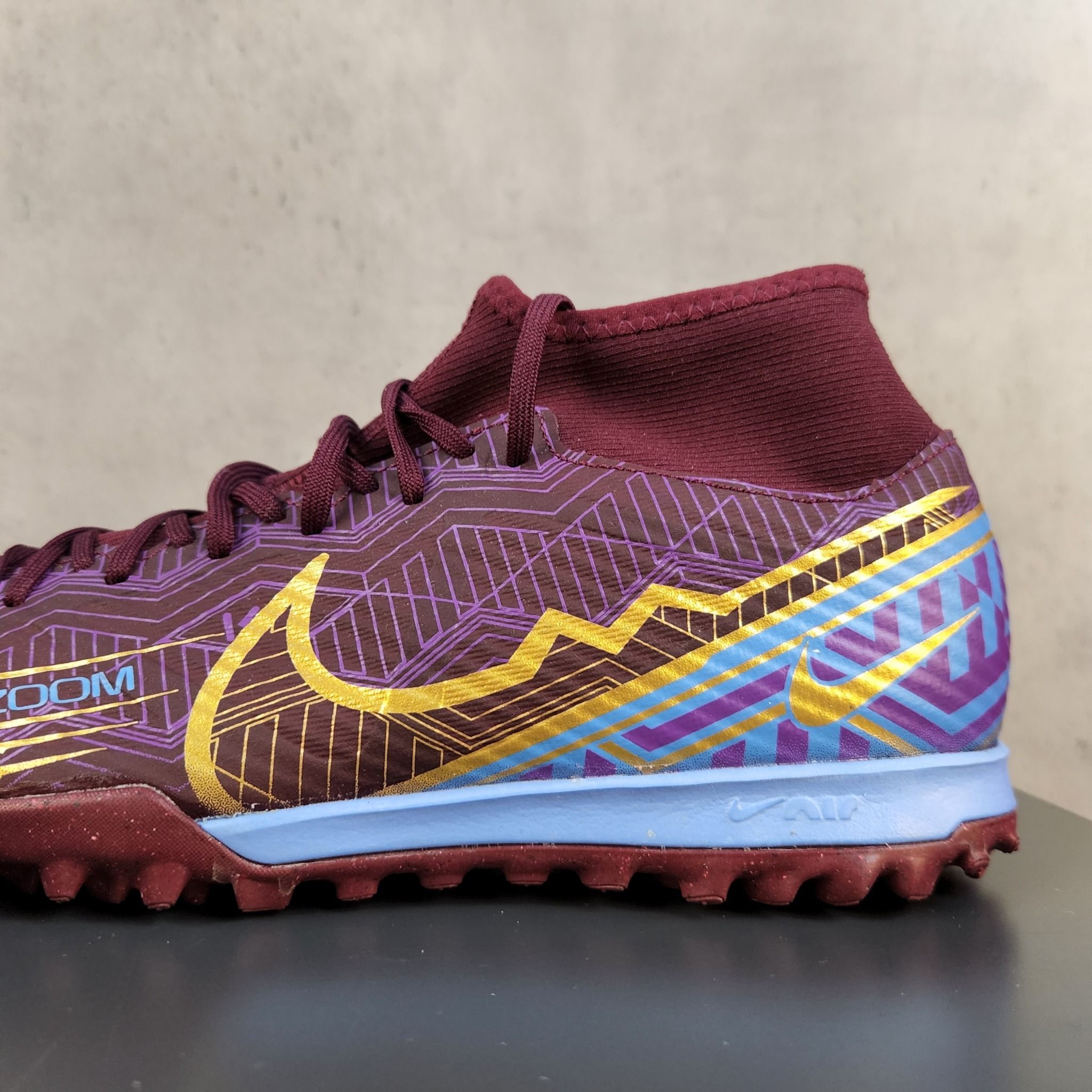 Nike Zoom Superfly 9 Academy KM TF - DO9347-694 - Tím/Xanh/Vàng