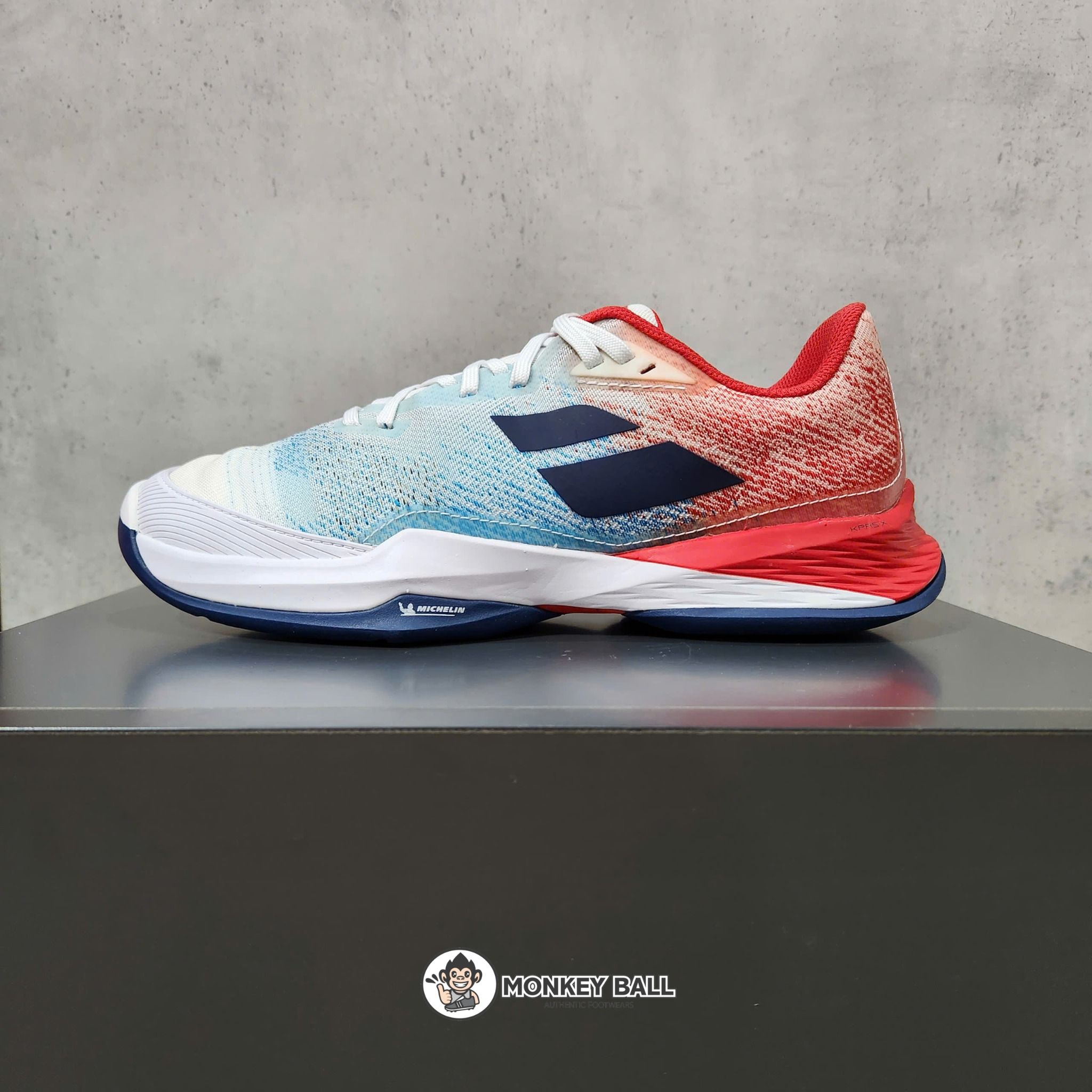 Giày Pickleball Babolat Jet Mach 3 All Court Men - Trắng / Đỏ / Xanh